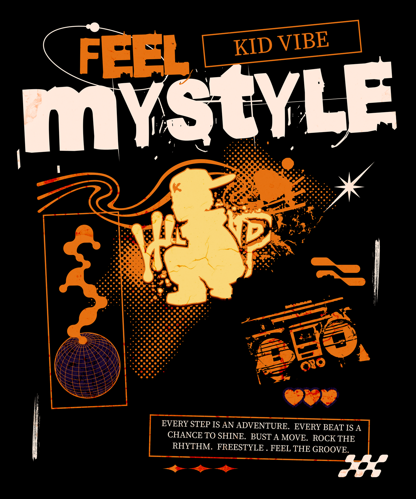 Feel My Style Kid Vibe Youth Hip Hop T-shirt