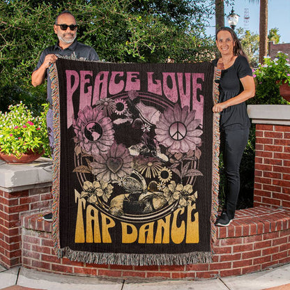 Peace Love & Tap Dance Heirloom Woven Tap Dance Blanket