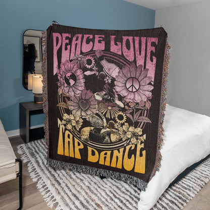 Peace Love & Tap Dance Heirloom Woven Tap Dance Blanket