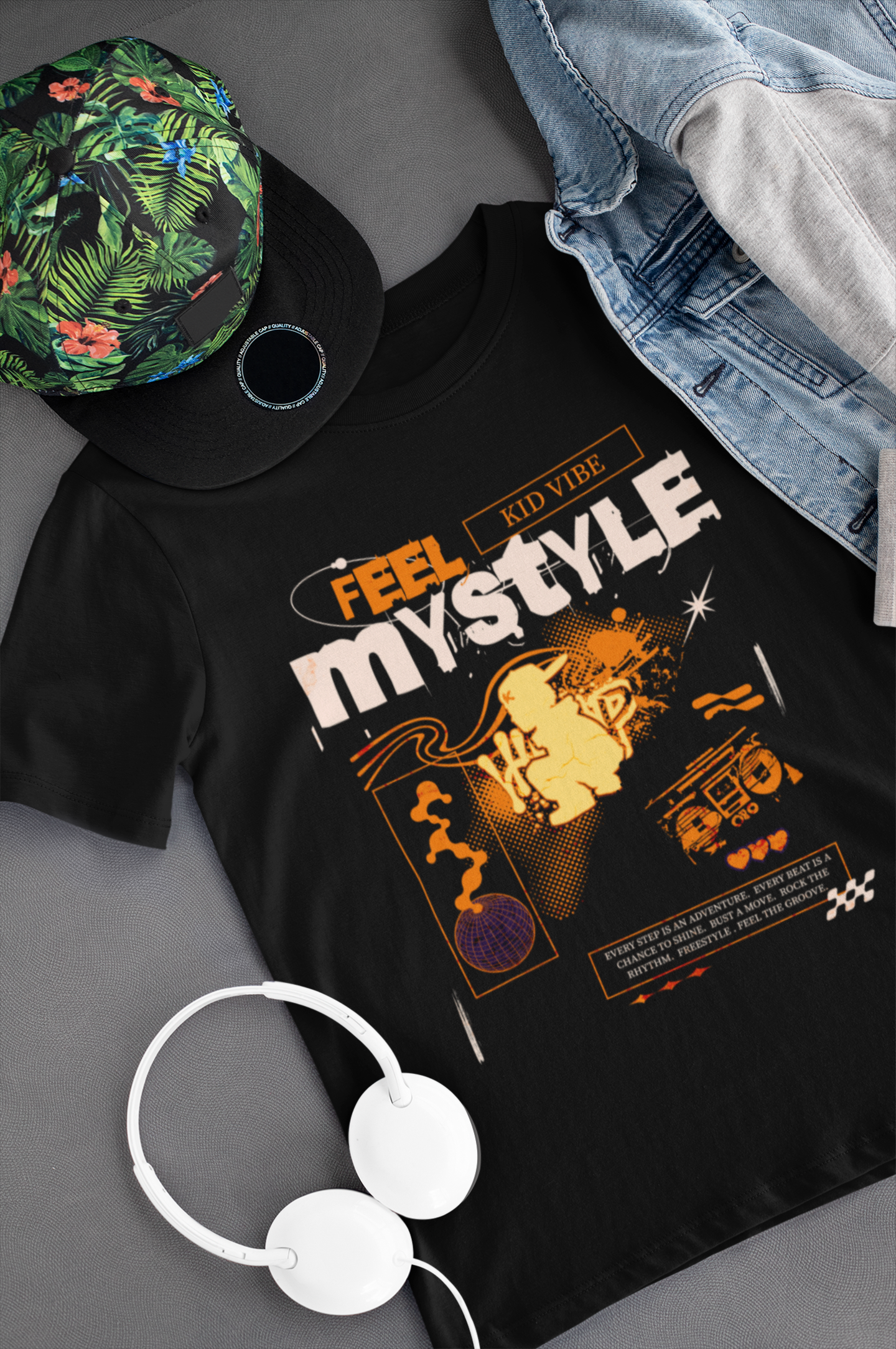 Feel My Style Kid Vibe Youth Hip Hop T-shirt