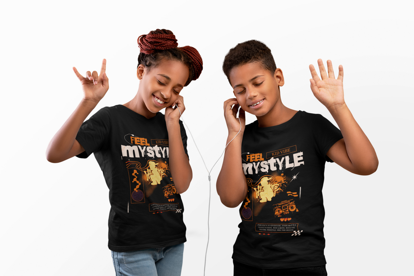 Feel My Style Kid Vibe Youth Hip Hop T-shirt